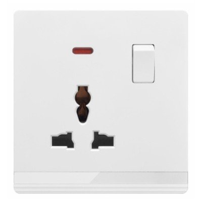MF SOCKET WITH SWITCH-IVORY...