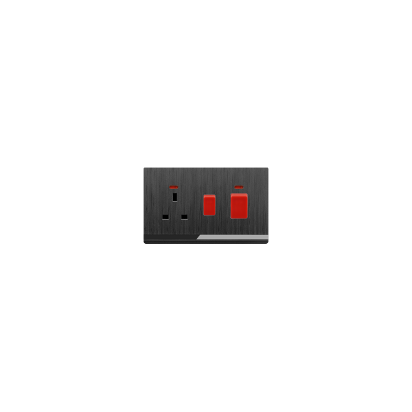 45A COOKER AND 13A SOCKET-BLACK SERIES