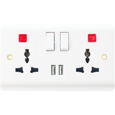 13A 2 GANG SWITCHED MULTI...