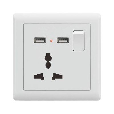 1 GANG MULTI SOCKET & 2 USB