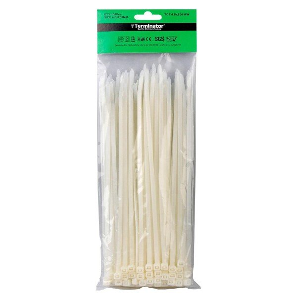 CABLE TIES IN WHITE COLOR-4.8X250MM