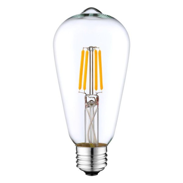 ST64 LED Filament Bulb Clear Glass 6Watt - Warm white 2700K
