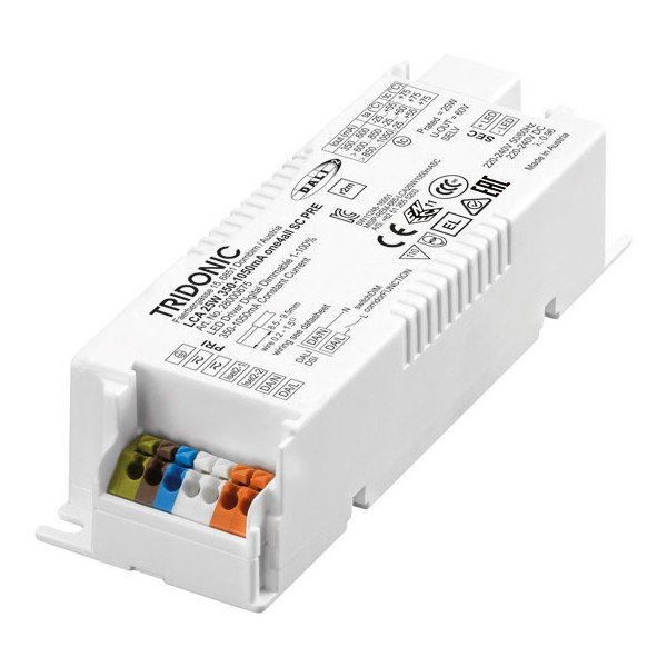 TRIDONIC LED DRIVER DIGITAL DIMMABLE 1-100% LCA 25W 350-1050mA