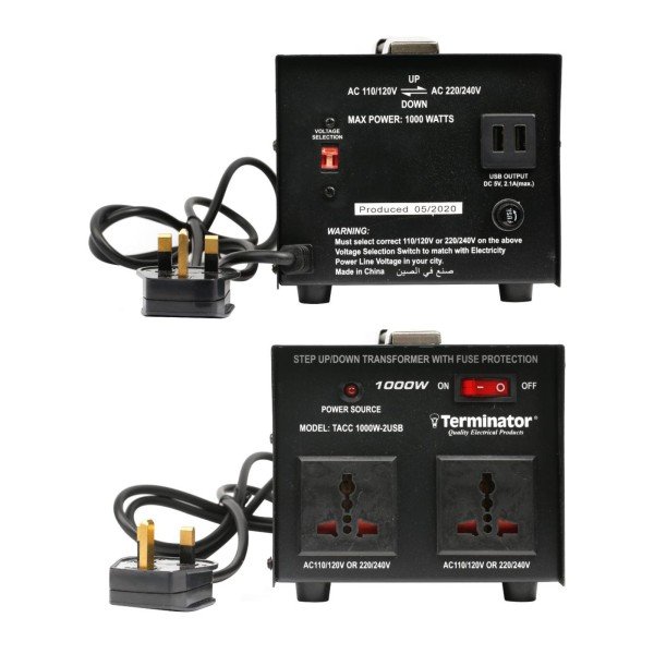 AC-AC VOLTAGE CONVERTER 1000W WITH 2 USB OUTLET