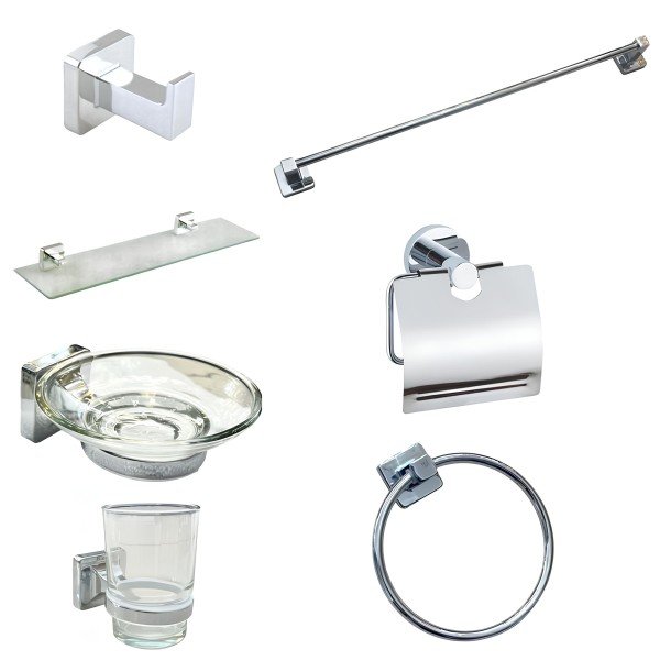 SIENA 7-PIECE BATHROOM ACCESSORY SET CHROME