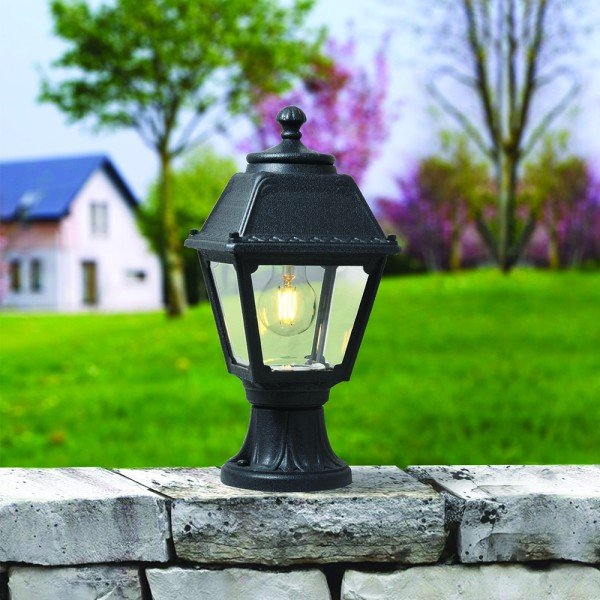 FUMAGALLI MIKROLOT MARY E27 POST/PILLAR LANTERN BLACK/CLEAR