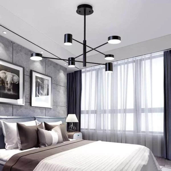 LED CHANDELIER 3C BLACK BODY - 6 LAMPS