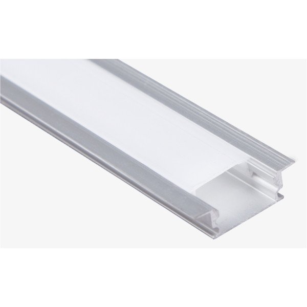 ANODIZED ALUMINUM PROFILE WITH DIFFUSED COVER 16.7X6.5X23.6MM
