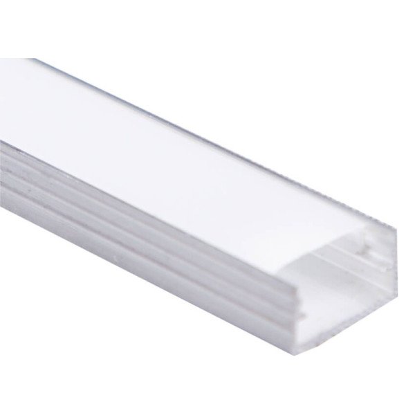 ANODIZED ALUMINUM PROFILE WITH DIFFUSED COVER 14.2X6.95MM