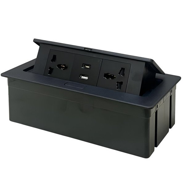 POP UP FLOOR ELECTRICAL OUTLET, 2 SOCKETS, 1 USB & 1 TYPE-C PORT