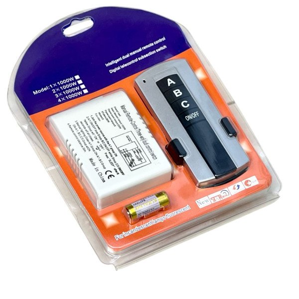 220V 3-Way Digital Remote Controller Switch for Lighting