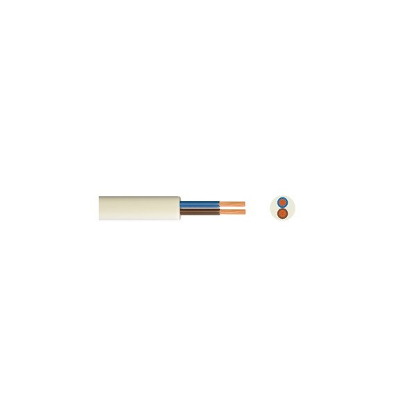 0.75MMX2CORE PVC INSULATED TWIN FLEXIBLE ROUND COPPER CABLE