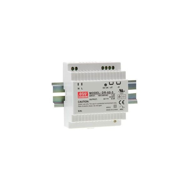 MEAN WELL DR-60-12 AC TO DC DIN-RAIL POWER SUPPLY 12V 4.5Amp 54W