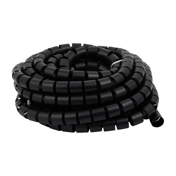 25mm Dia Flexible Spiral Tube Cable Wire Wrap Black 10Mtr Long