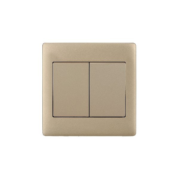 2 GANG 2 WAY SWITCH-MATTE GOLDEN SERIES