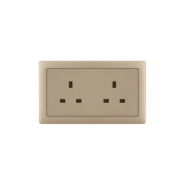 DOUBLE 13A SOCKET-MATTE GOLDEN SERIES